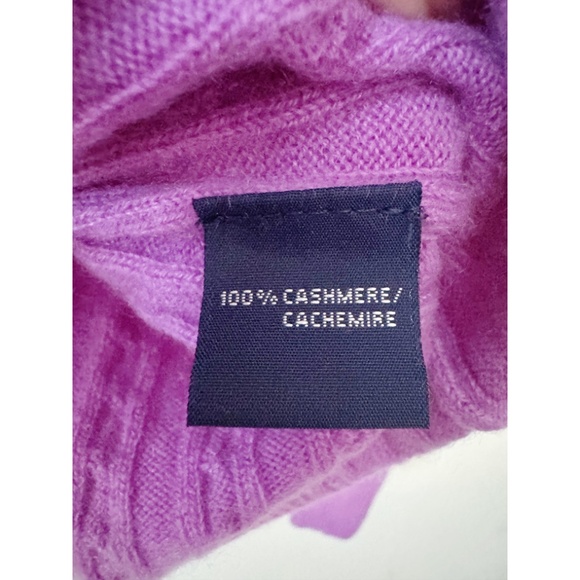 Ralph Lauren Golf Cashmere Cable-Knit Cotton V-Neck Sweater Purple S - Picture 4 of 5